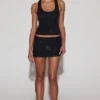 Top de jersey con cuello redondo y espalda nadadora con adornos Aine en negro