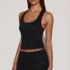 Top de jersey con cuello redondo y espalda nadadora con adornos Aine en negro