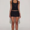 Top de jersey con cuello redondo y espalda nadadora con adornos Aine en negro