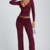 Top de manga larga con fruncidos Emry Modal en color ciruela