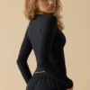 Top de manga larga Soft Active en negro