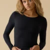 Top de manga larga Soft Active en negro