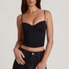 Top fruncido con aros Mirelle Modal en negro