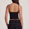 Top fruncido con aros Mirelle Modal en negro