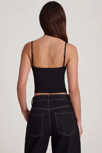 Top fruncido con aros Mirelle Modal en negro