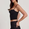 Top fruncido con aros Mirelle Modal en negro