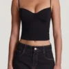 Top fruncido con aros Mirelle Modal en negro