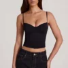 Top fruncido con aros Mirelle Modal en negro