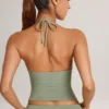 Top halter de modal Aviora en verde salvia