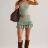 Top halter de modal Aviora en verde salvia