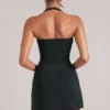 Top largo con cuello halter Vita  en negro