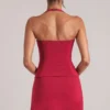 Top largo con cuello halter Vita en rojo cereza