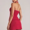 Top largo con cuello halter Vita en rojo cereza