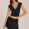 Falda-pantalón Evelique de talle medio en negro