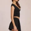 Falda-pantalón Evelique de talle medio en negro