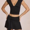 Falda-pantalón Evelique de talle medio en negro