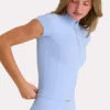Top Soft Active con cremallera de un cuarto en azul cielo