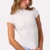 Top Soft Active con cremallera de un cuarto en color Milk