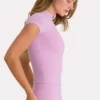 Top Soft Active con cremallera de un cuarto en rosa dulce