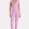 Top Soft Active con cremallera de un cuarto en rosa dulce