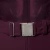 Traje de esquí impermeable con cinturón y capas en color burdeos
