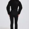 Traje de esquí impermeable con cinturón y capas en leopardo negro
