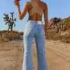 Vaqueros acampanados de talle alto Flare For You en lavado azul claro