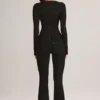 Vaqueros acampanados de talle medio Lone Denim en negro