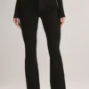 Vaqueros acampanados de talle medio Lone Denim en negro