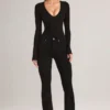 Vaqueros acampanados de talle medio Lone Denim en negro