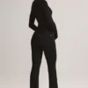 Vaqueros acampanados de talle medio Lone Denim en negro