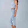 Vaqueros capri de cintura media Landon en denim claro