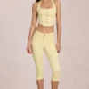 Vaqueros capri de talle medio Anessa en amarillo limón
