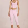 Vaqueros capri de talle medio Anessa en rosa flor