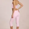 Vaqueros capri de talle medio Anessa en rosa flor