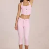 Vaqueros capri de talle medio Anessa en rosa flor