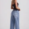 Vaqueros Jeylan de talle bajo y pierna ancha en lavado vintage
