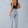Vaqueros Lorielle de talle medio y corte recto en denim claro