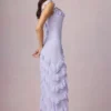 Vestido asimétrico con volantes y cordones Hera en lila Vestido asimétrico con volantes y cordones Hera en lila