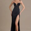 Vestido bralette con adornos de satén Fleurine en negro Vestido bralette con adornos de satén Fleurine en negro