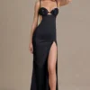 Vestido bralette con adornos de satén Fleurine en negro Vestido bralette con adornos de satén Fleurine en negro