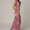 Vestido corsé asimétrico con fruncidos Haruna en estampado floral difuminado Vestido corsé asimétrico con fruncidos Haruna en estampado floral difuminado