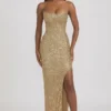 Vestido corsé con adornos Jasella en dorado Vestido corsé con adornos Jasella en dorado