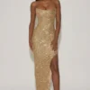 Vestido corsé con adornos Jasella en dorado Vestido corsé con adornos Jasella en dorado