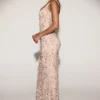 Vestido corsé con escote redondeado y apliques decorativos Vasanta en dorado Vestido corsé con escote redondeado y apliques decorativos Vasanta en dorado