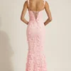 Vestido corsé con escote redondeado y apliques decorativos Vasanta en rosa Vestido corsé con escote redondeado y apliques decorativos Vasanta en rosa