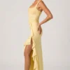Vestido corsé con volantes decorados Robina en amarillo