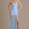 Vestido corsé de encaje adornado Liliane Premium en azul cielo Vestido corsé de encaje adornado Liliane Premium en azul cielo
