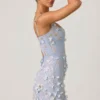 Vestido cortito corsé con apliques decorativos Briar en azul cielo Vestido cortito corsé con apliques decorativos Briar en azul cielo