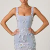 Vestido cortito corsé con apliques decorativos Briar en azul cielo Vestido cortito corsé con apliques decorativos Briar en azul cielo